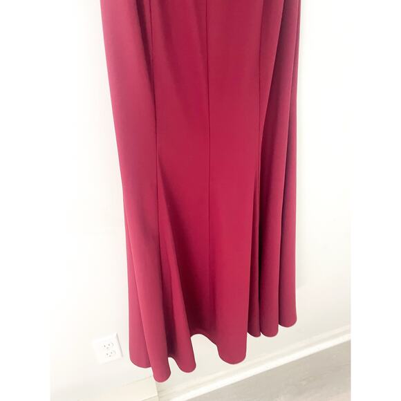 Bella Bridesmaids Maxi Dress Size 12 Regular Red Cabernet Crepe BB116 Wedding - Picture 11 of 14